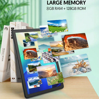10.1" Android 14 2-in-1 Tablet - 8GB/128GB/1TB, Octa-Core, 8000mAh, 5G WiFi 6