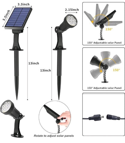 Solar Spot Lights Outdoor, Waterproof Landscape Lighting with Cable 3M,for,Ou...