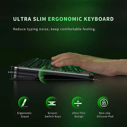 Rechargeable Keyboard Bluetooth Backlit Wireless Keyboard Compatible Tablet