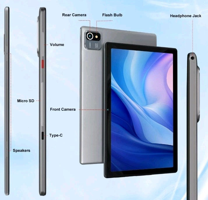 AEEZO  Tablet 10.1" Android 13 Tablet 6GB+64GB  Quad Core 1280×800 HD PC Xmax
