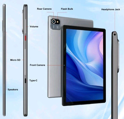 AEEZO  Tablet 10.1" Android 13 Tablet 6GB+64GB  Quad Core 1280×800 HD PC Xmax