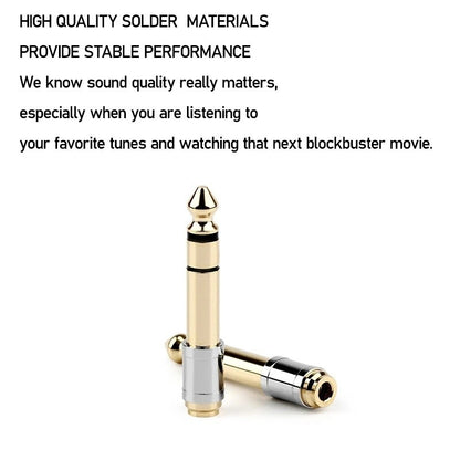 3pcs 6.35mm To 3.5mm Converters 1/4" Male 1/8" Female Jack Headphone Adapter