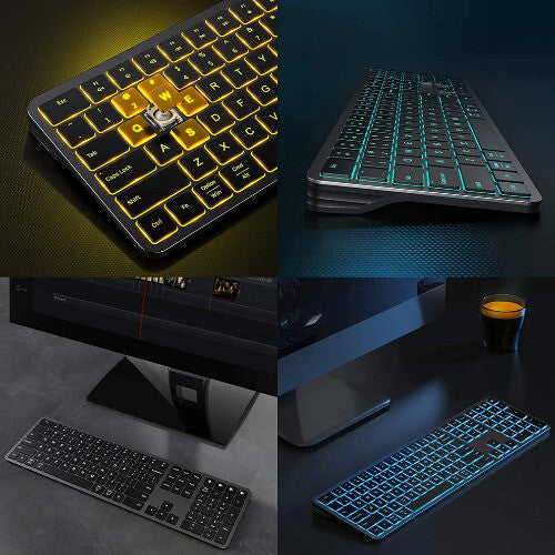 Rechargeable Keyboard Bluetooth Backlit Wireless Keyboard Compatible Tablet