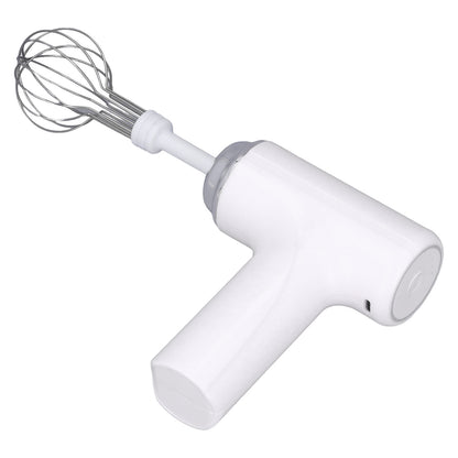 (White)Electric Cordless Hand Mixer Handheld Egg Whisk AN
