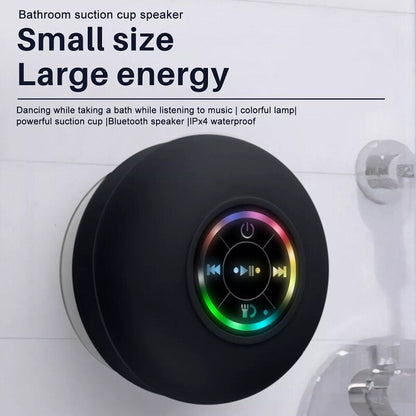 Waterproof Bluetooth Wireless Shower Speaker Bathroom Speaker LED Light Portable