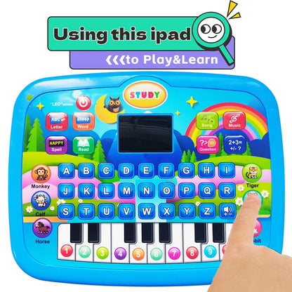 Kids’ Education Tablet Toy, Age 3+ Literacy Learn Doubles as Electronic Keyboard
