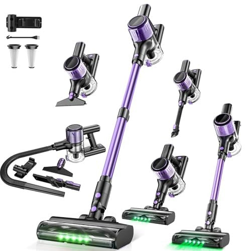 Cordless Vacuum Cleaner, 33Kpa 10-in-1 Stick Vacuum with Extra-Long Hose, Anti
