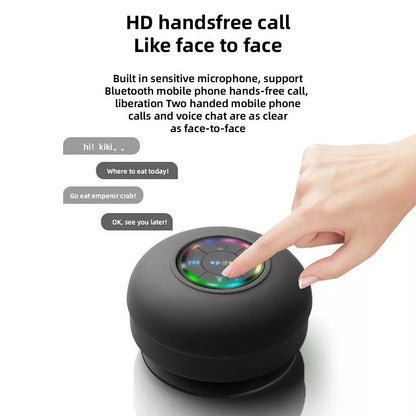 Waterproof Bluetooth Wireless Shower Speaker Bathroom Speaker LED Light Portable