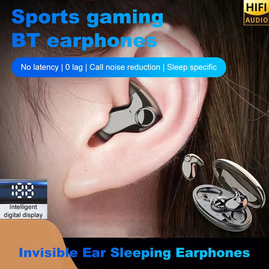 Bluetooth Earbuds Headset TWS5.3 Inear Wireless Earphone Invisible for All Phone