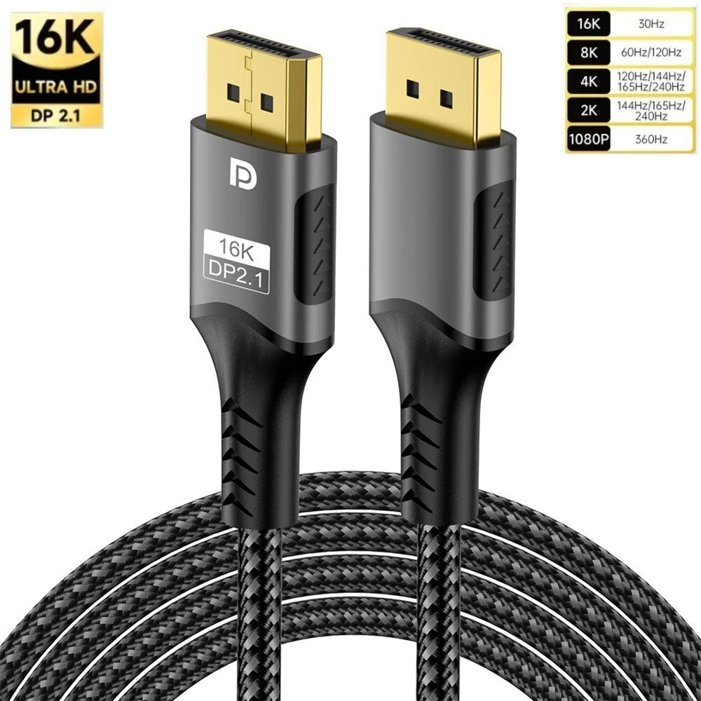Displayport to Display Port Cable DP Male to Male Cord 4K HD w/ Latches 6ft/10ft