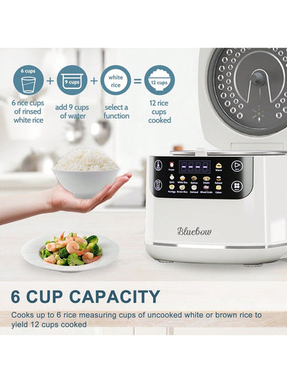 2.1Qt Rice Cooker 12-In-1 Electric Rice Cooker 6-Cup(Uncooked)/12-Cup(Cooked)