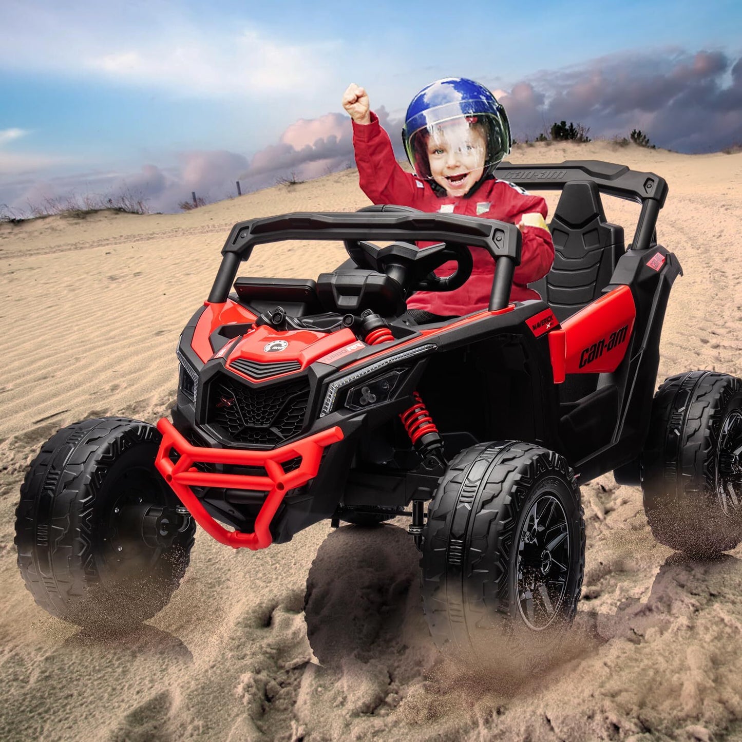 Can-Am Licensed 12V Ride on UTV Car for Kids Electric Fun Toys 4WD Off-Road Quad