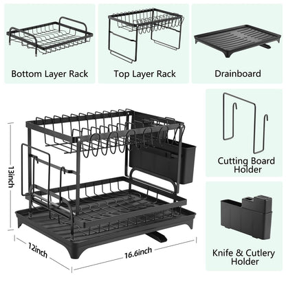 Dish Drying Rack, Multifunctional Dish Rack, Rustproof Kitchen Dish Drying Ra...