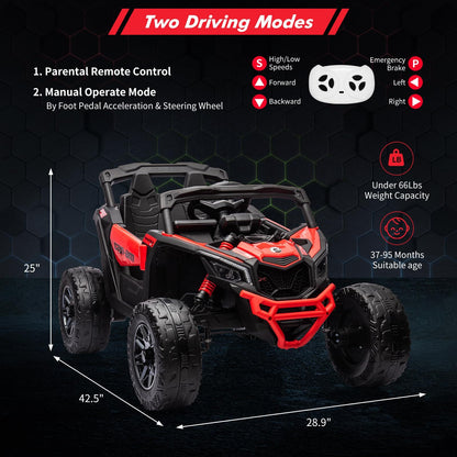 Can-Am Licensed 12V Ride on UTV Car for Kids Electric Fun Toys 4WD Off-Road Quad