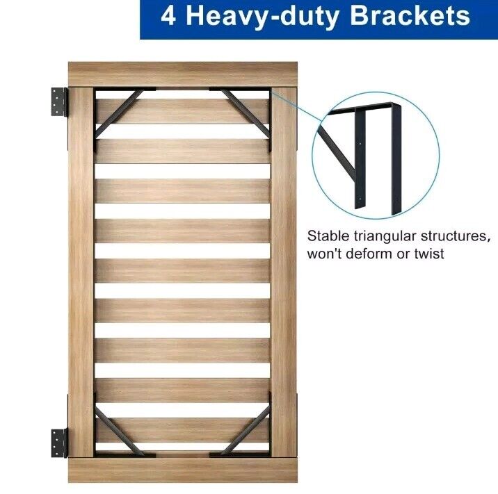 Heavy Duty Gate Corner Brace Bracket, Anti Sag Gate Kit Adjustable Gate Kit