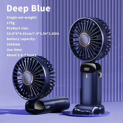 Portable Handheld Personal MINI face Fan 5Speeds Rechargeable Folding For Travel