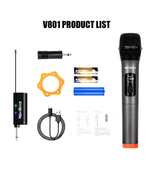 Microphone Wireless UHF Fixed Frequency 2 Channels Handheld Mic Professional UK