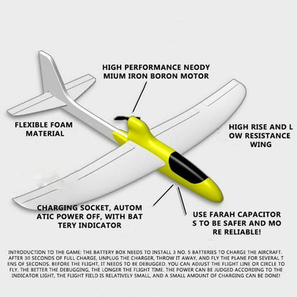 RC Glider Hand Throwing Airplanes Electric Capacitor Educational Toy For Kids