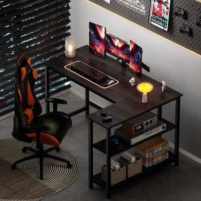L Shaped Desk Computer Desk with Shelf Gaming Desk Corner Tabale39" Home Office