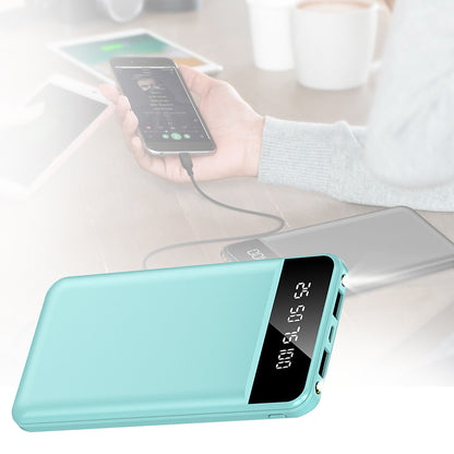 10000mAh Power Bank Dual USB Slim External Battery Pack Charger with LCD Display