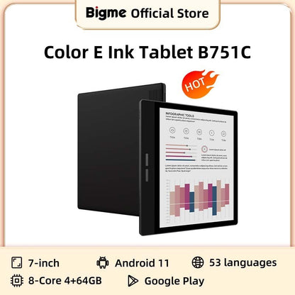 Bigme B751C Ebook Reader 7''E-Ink Color Paper Tablet for Notes,E-Book ereader