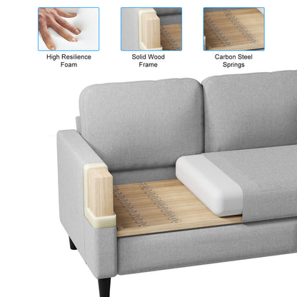 Small Sectional Sofa with Storage Ottoman,3 Seater L Shaped Sofa for Living Room