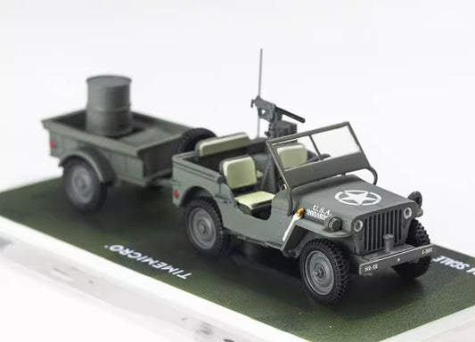 ZD TM 1:64 Military Wellys MB Trailer Model Diecast Metal Car BN