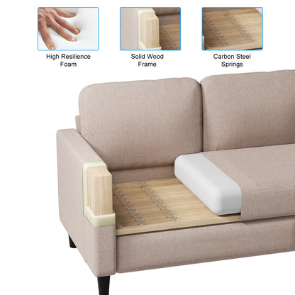 Small Sectional Sofa with Storage Ottoman,3 Seater L Shaped Sofa for Living Room