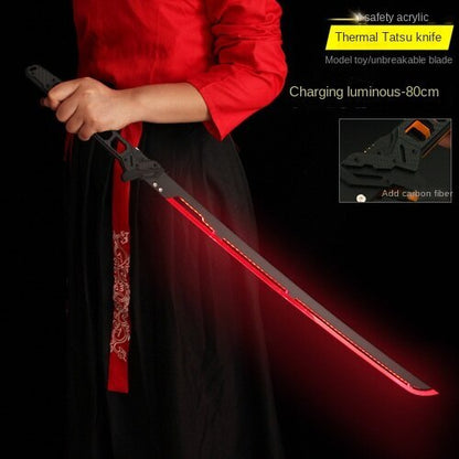 DIY Cyberpunk 2077 Thermal Katana Samurai Blade Functional LED 80cm Cool Prop