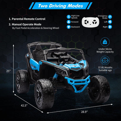 Can-Am Licensed 12V Ride on UTV Car for Kids Electric Fun Toys 4WD Off-Road Quad