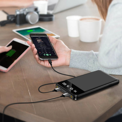 10000mAh Power Bank Dual USB Slim External Battery Pack Charger with LCD Display