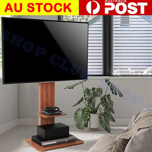Heavy Duty TV Floor Stand 5-Levels Height Adjustable TV Mount Bracket Up To 65"