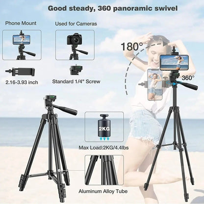 Adjustable Tripod Professional Camera Mount Stand Holder Bluetooth Remote Phone