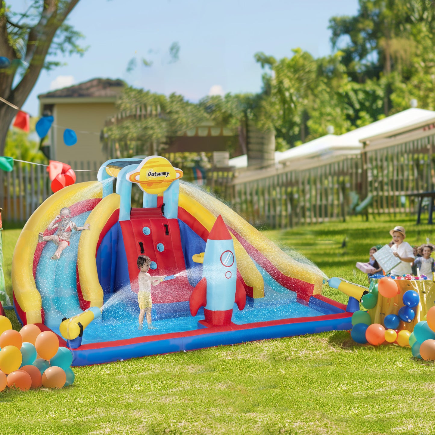 5-in-1 Backyard Inflatable Pool Large Outdoor Game for Birthday Party Activities