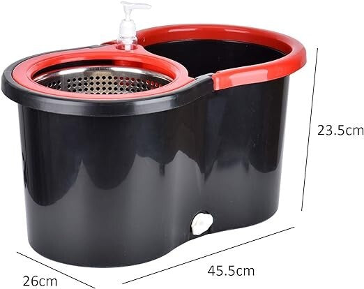 Mop and Bucket with Wringer Set 360° 3psc Microfiber Spin Mop with Bucket