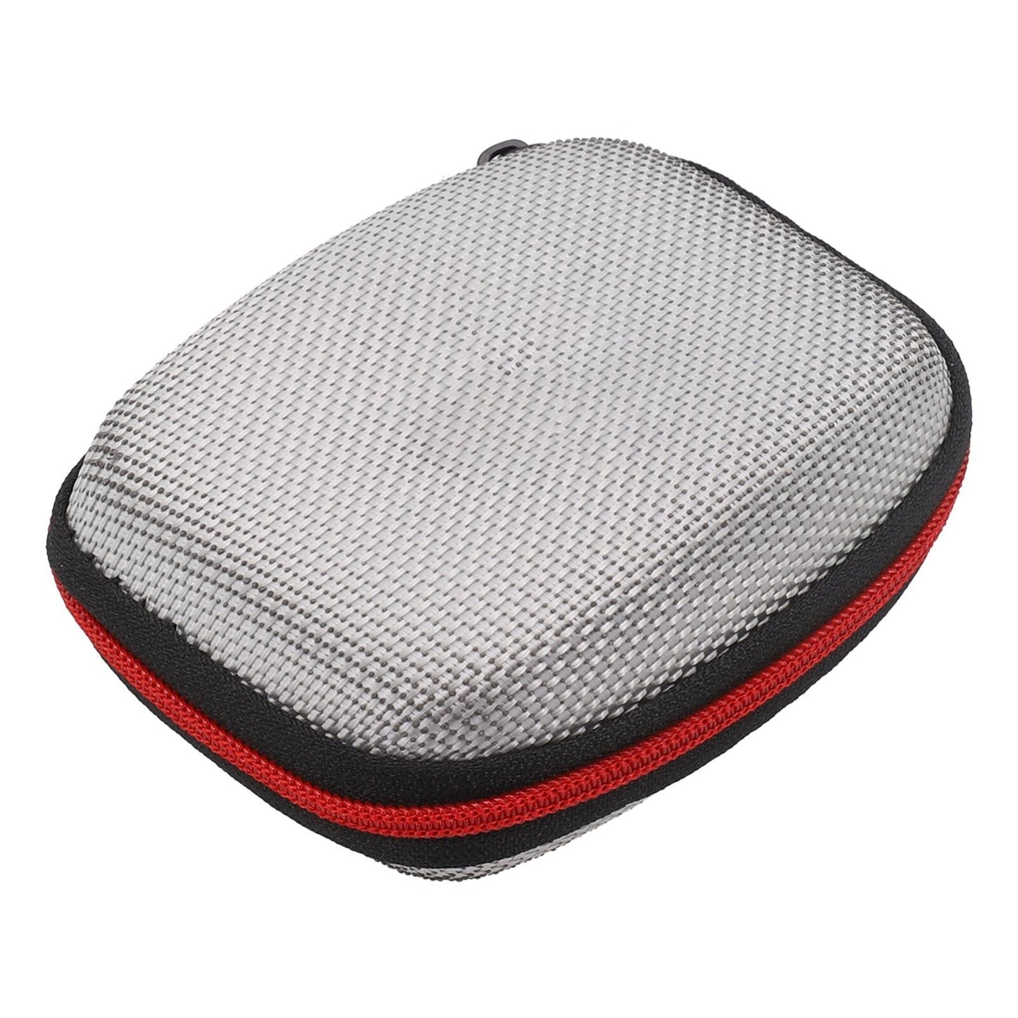 Portable Square Earphone Case Box with Mesh Pocket Headset Storage Black