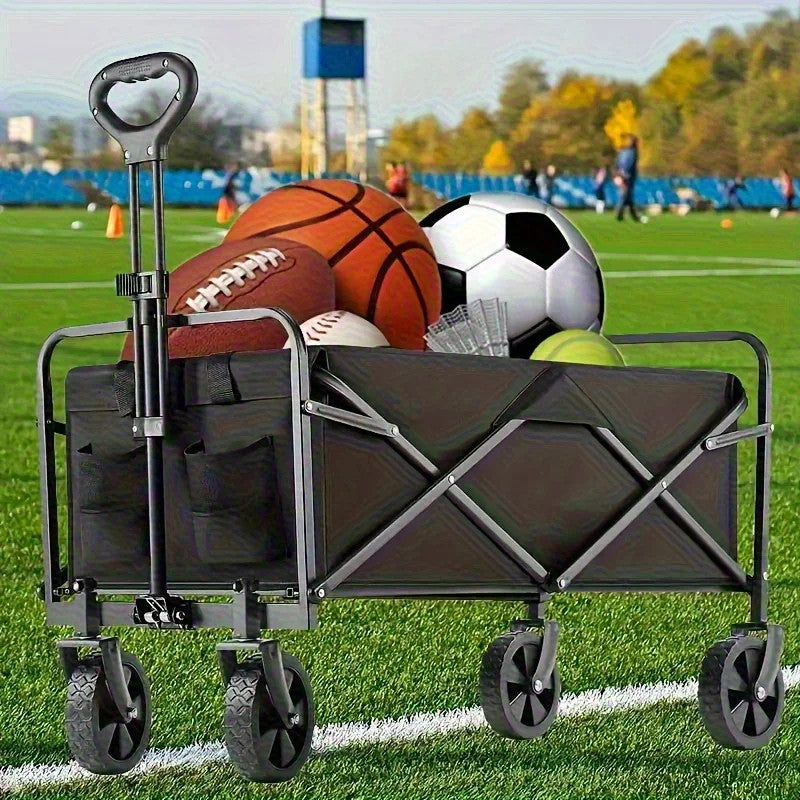 Folding Beach Wagon Cart 550LBS Heavy Duty Utility w/Big Wheels