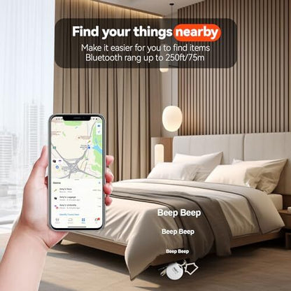 Key Finder Tracker Luggage Bluetooth Tracker Smart Tag Works with 4Black White