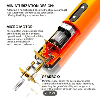 46-in-1 Small Precision Electric Screwdriver, Silent, Durable,  Orange