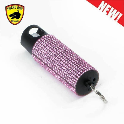 Bling It On Key Ring Self Defense Pepper Spray Pink Jeweled Cary Case