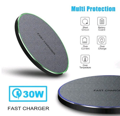 US 30W Wireless Charger Charging Pad Mat For iPhone 16 15 Pro Max 14 13 12 XS XR