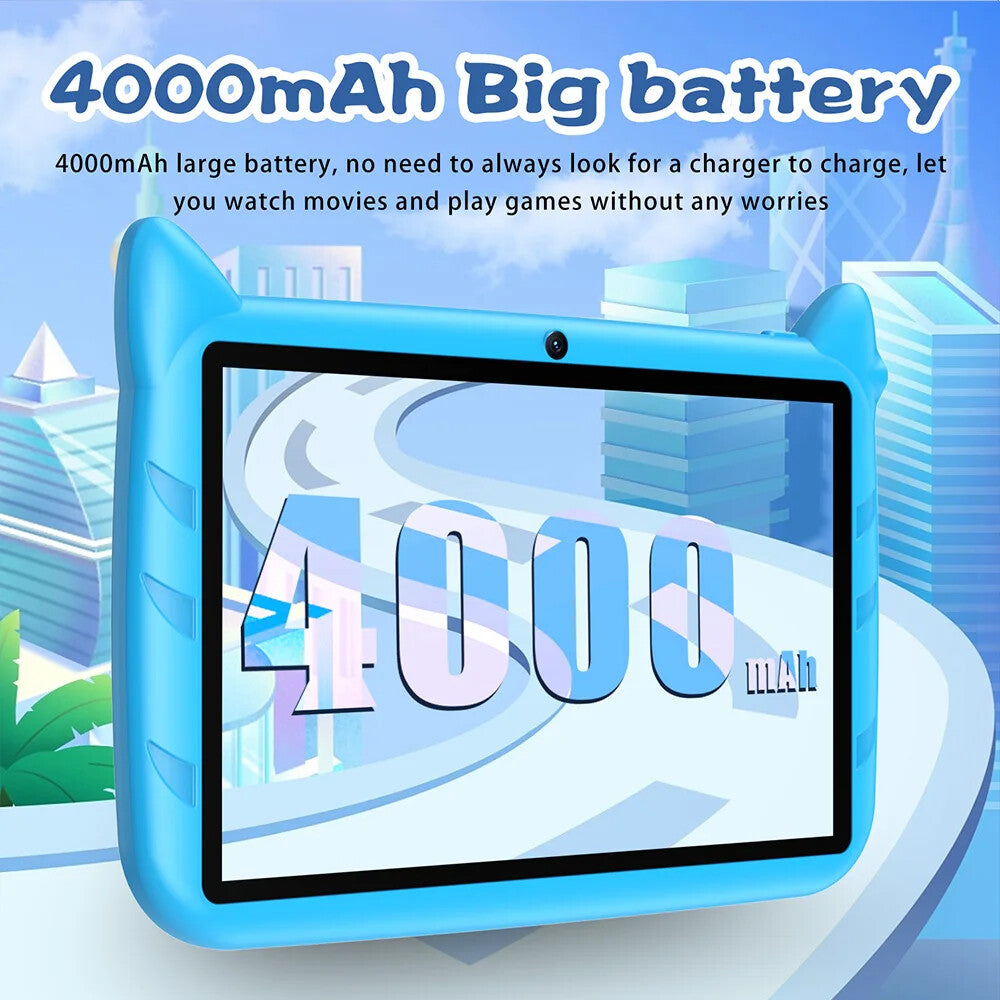 Kid Tablet Android 13, 4GB RAM 1TB Expand,5G WiFi,Dual Camera, Children's Gift