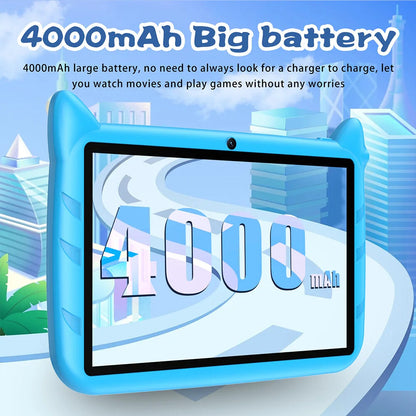 Kid Tablet Android 13, 4GB RAM 1TB Expand,5G WiFi,Dual Camera, Children's Gift