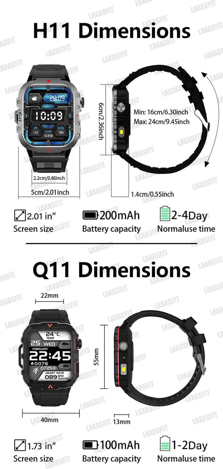LAXASFIT Men's Smart Sports Watch – 1.71" HD Display, Bluetooth Calling, Blood O