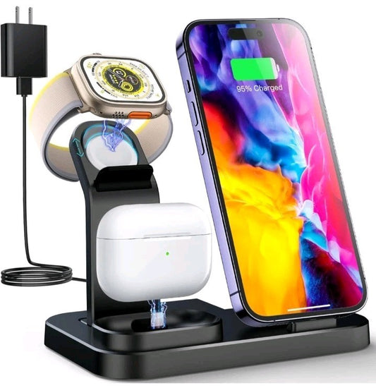 5 IN1 Wireless Charger Charging Station For Apple Watch Air Pods iPhone 16 15 14