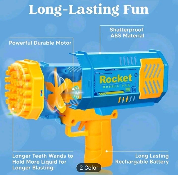Bubble Machine Gun with Colorful Lights Automatic Bubble Maker Gun