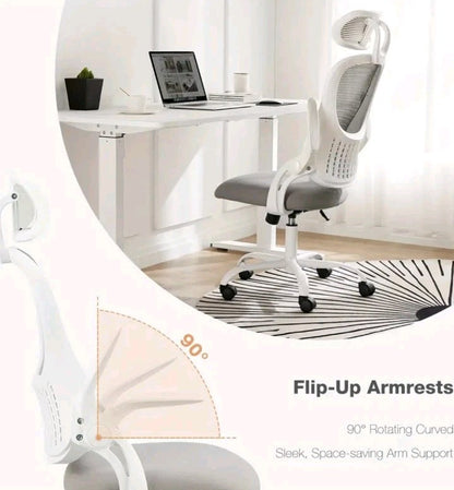 Ergonomic Office Chair, High Back Desk Chair with Flip-up Armrest