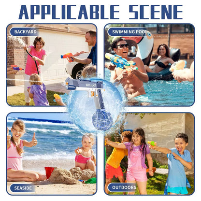 Continuous Fire Electric Water Gun Adult Kids Rechargeable Squirt Gun