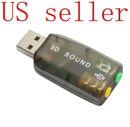 USB Sound Card Dangle Converter Port With Mic Aux Port