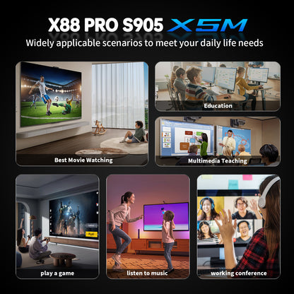 X88 Pro X5 TV Box Android 14 S905X5M 8K Wifi6 BT5.0 Voice Remote Media Player
